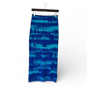 Petit Pois Mesh Maxi Skirt Blue Tie Dye Shibori Stretchy Travel Y2K S
